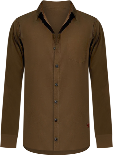Men's Olive Green Solid Button-Up Shirt