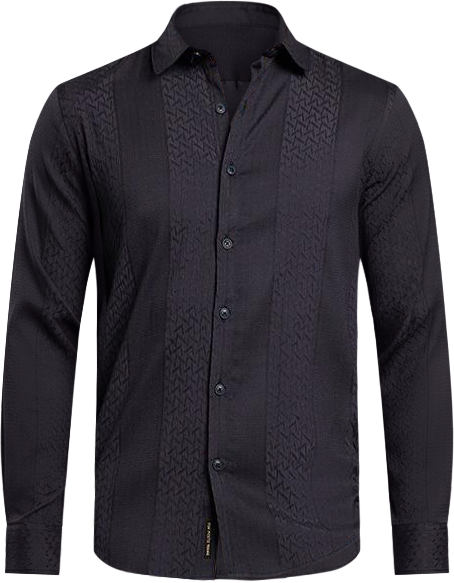 Men's Onyx Black Tactile-Panel Shirt