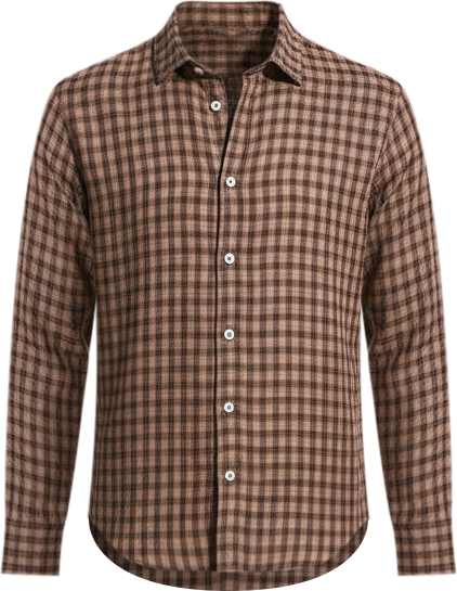 Men's Mocha Brown Bi-Check Shirt