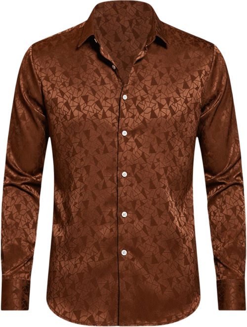 Men's Chocolate Brown Mozaic-Tactile Shirt