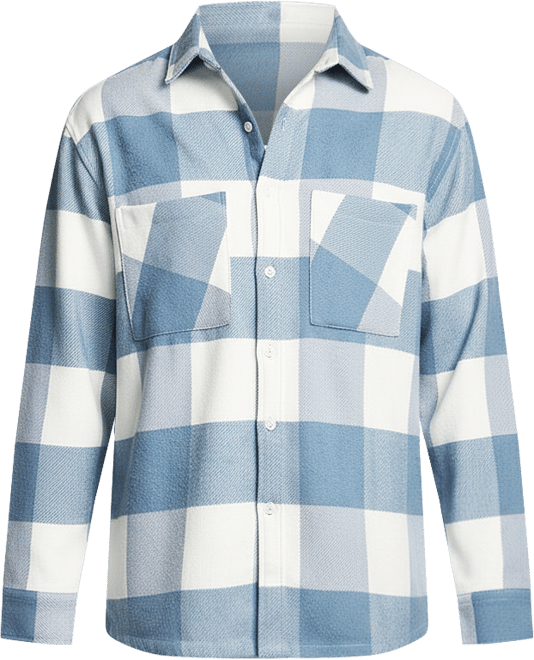 Men's Powder Blue Buffalo Utility Shacket