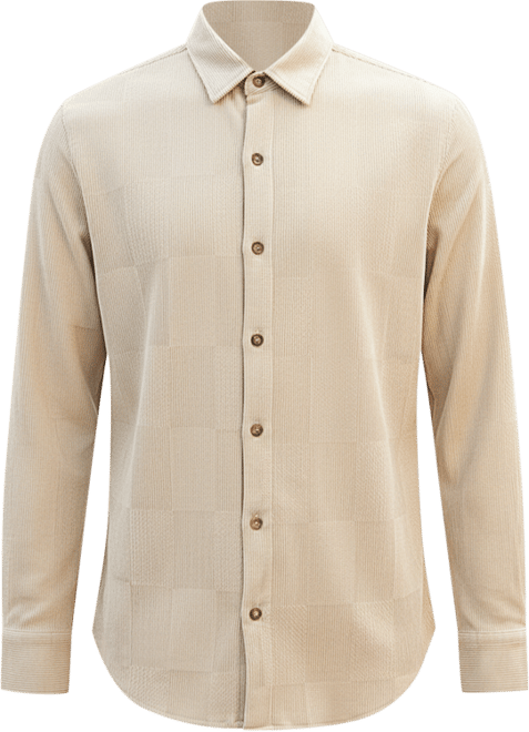 Men's Saltbox Beige Solid Knit Shirt