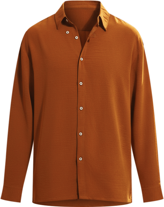 Men's Rust Orange Breezy Wrinked Shirt