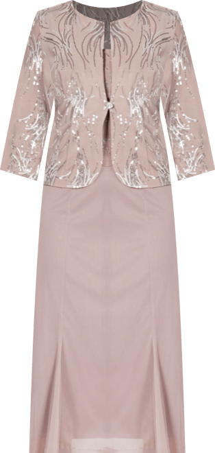 Petite Sequined Midi Dress and Jacket