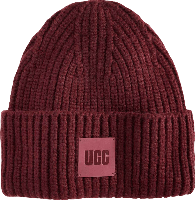 Women's Chunky Rib-Knit Logo-Patch Beanie