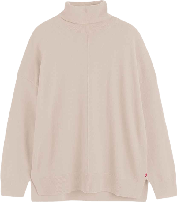 Women's Relaxed Roll Neck Wool & Cashmere Sweater