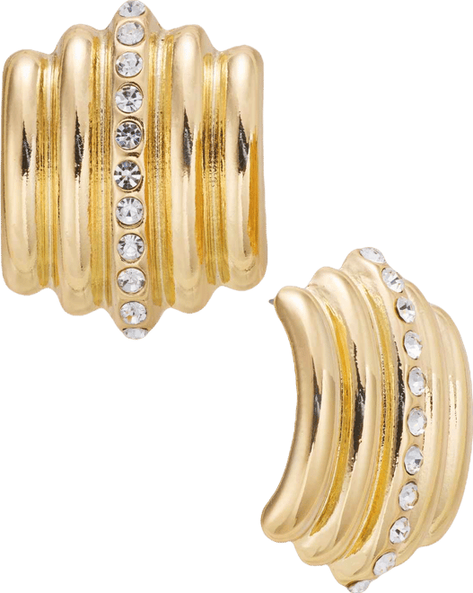 Pave Multi-Row J-Hoop Earrings, Macy's Exclusive