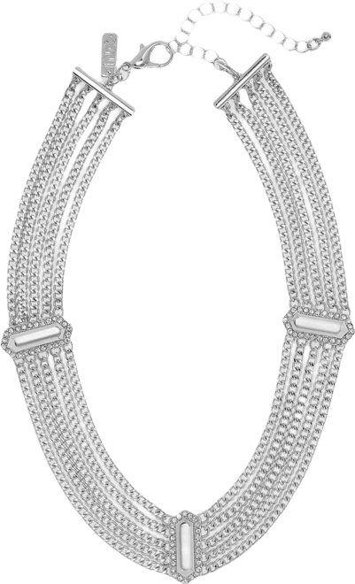 Pave Multi-Chain Statement Necklace, 17" + 3" extender, Macy's Exclusive