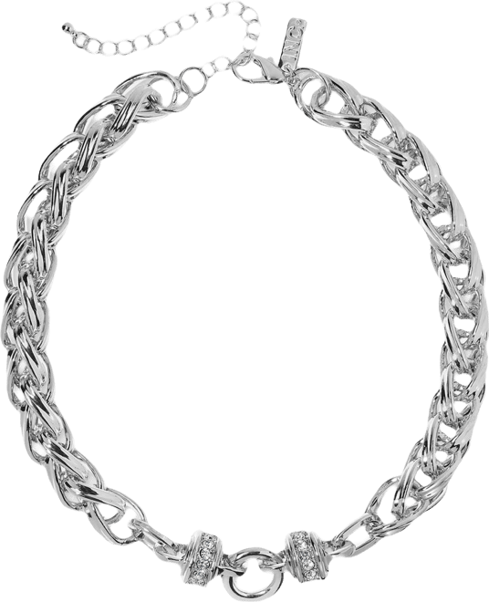 Crystal Chain Link Collar Necklace, 15-1/2" + 3" extender, Macy's Exclusive