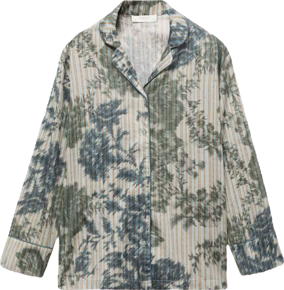 Women's Blurred Print Pajama Shirt