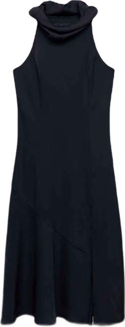 Women's Slit Draped Neck Dress