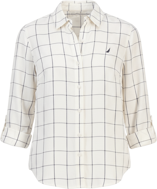 Women's Grid-Print Utility Shirt