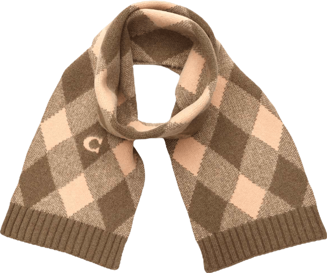 Women's Argyle Knit Muffler Scarf