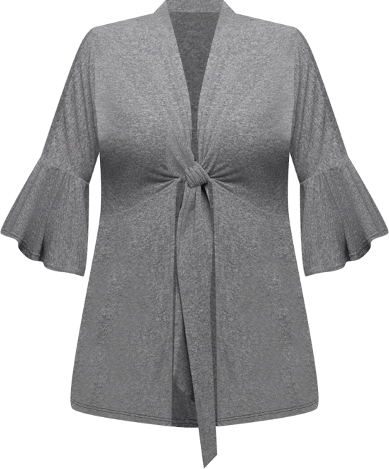 Women's Tie Front Bell Sleeve Top