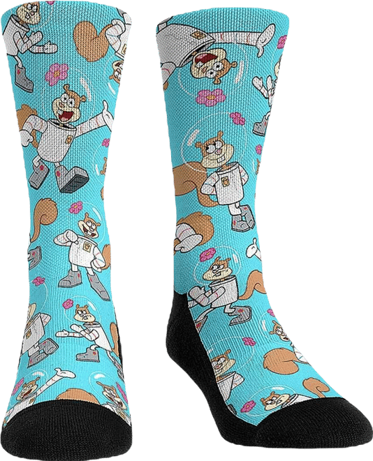 Men's and Women's SpongeBob SquarePants Sandy All Over Print Crew Socks