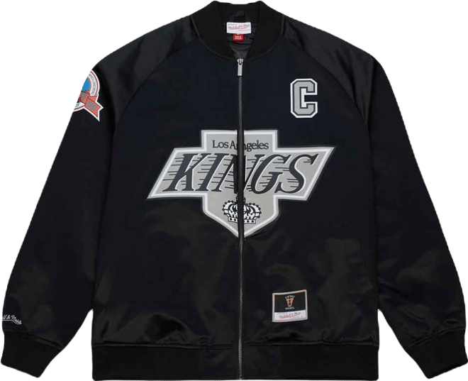 Men's and Women's Wayne Gretzky Black Los Angeles Kings Maxed Out Full-Zip Satin Jacket