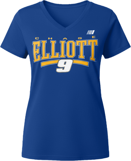 Women's Royal Chase Elliott Cheer Dance V-Neck T-Shirt