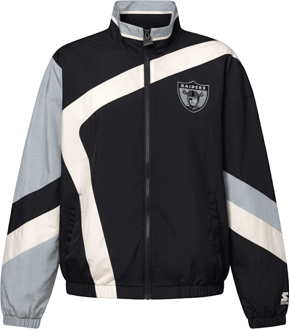 Women's Black/Silver Las Vegas Raiders 1st Quarter Full-Zip Windbreaker Jacket