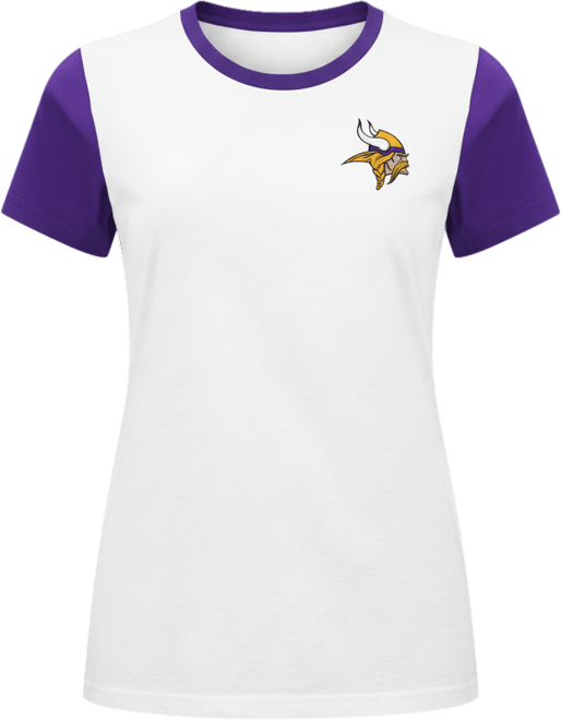 Women's White/Purple Minnesota Vikings Fashion Illustration T-Shirt