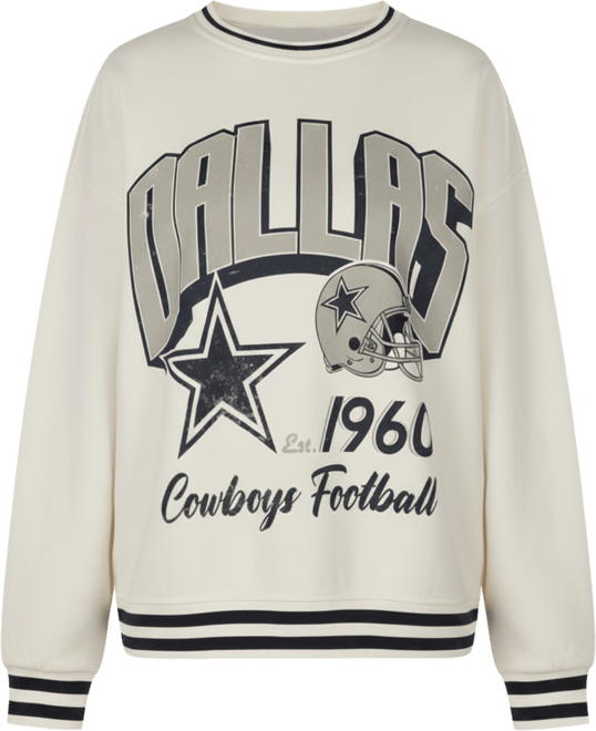 Women's Cream Dallas Cowboys Oversized Vintage French Terry Sweatshirt