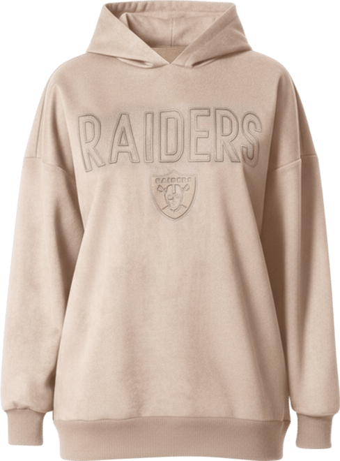 Women's Cream Las Vegas Raiders Best Hitter Oversized Tunic Pullover Hoodie