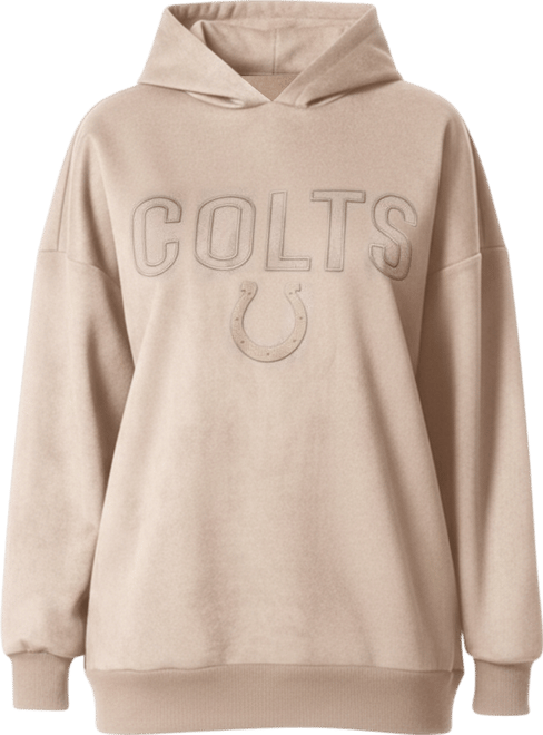 Women's Cream Indianapolis Colts Best Hitter Oversized Tunic Pullover Hoodie