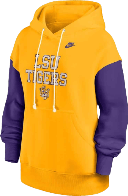 Women's Gold/Purple Lsu Tigers Oversized Legacy Phoenix Pullover Hoodie