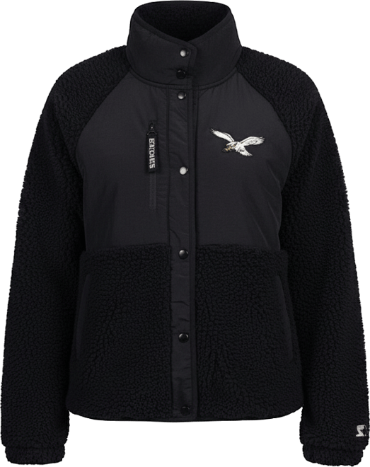 Women's Black Philadelphia Eagles On the Ball Sherpa Jacket