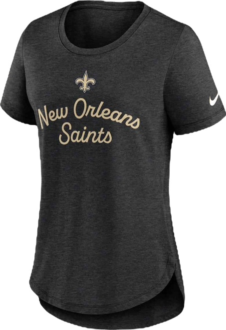 Women's Black New Orleans Saints Script Tri-Blend T-Shirt