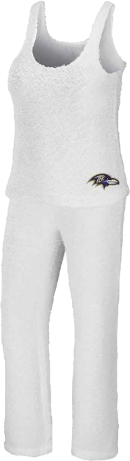 Women's 2-Piece Cream Baltimore Ravens Plus Size Cozy Scoop Neck Tank Top and Pants Set