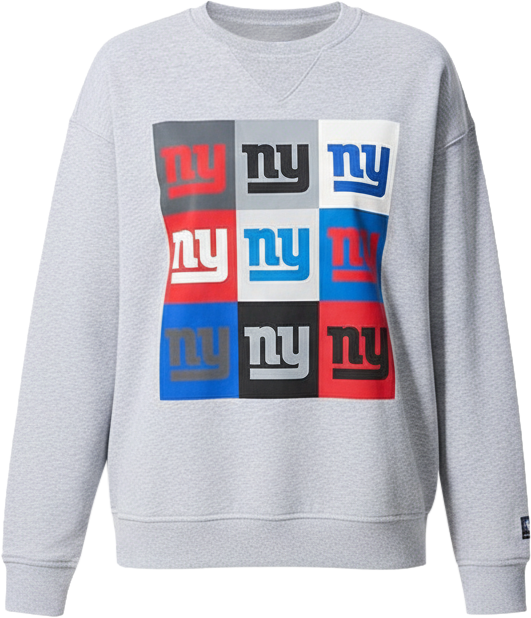Women's Gray New York Giants Technicolor Oversized Sweatshirt
