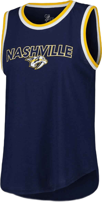 Women's Navy Nashville Predators Strategy Tank Top