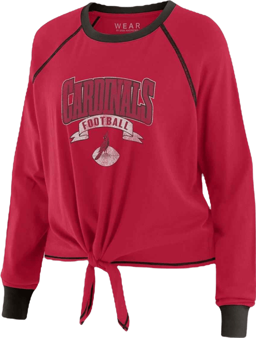 Women's Cardinal/Black Arizona Cardinals Tie-Front Long Sleeve Top