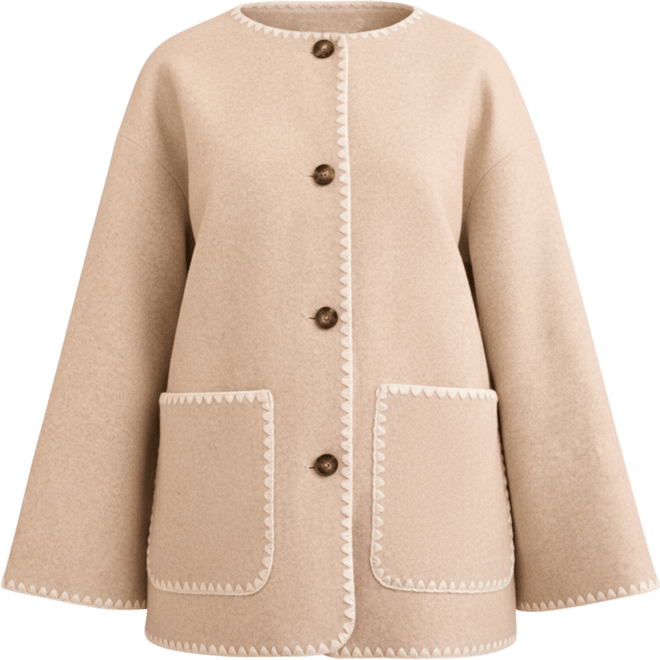 Women's Boat Neck Coat Jacket