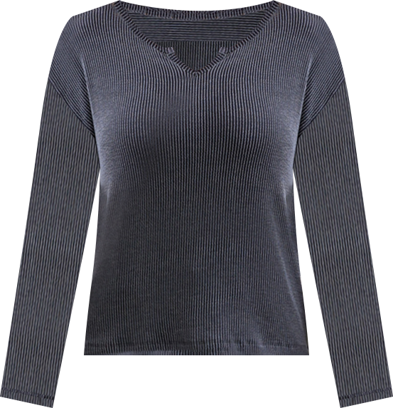 Women's Long Sleeve Notch Collar Top