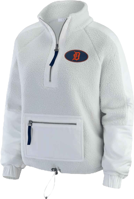 Women's Gray Detroit Tigers Polar Fleece Quarter-Zip Jacket