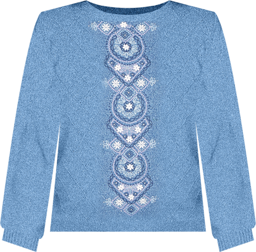 Plus Size Hilton Head Center Embroidery Accent Sweater