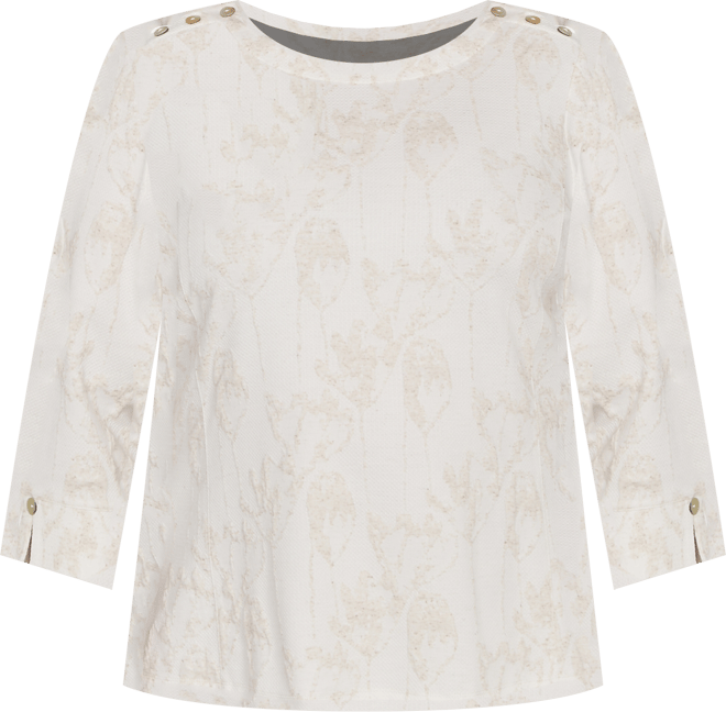 Plus Size Saratoga Springs Raised Texture Floral Design Knit Top