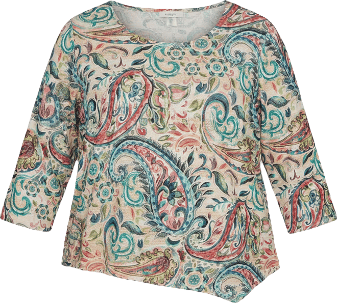 Plus Size Saratoga Springs Classic Paisley Print Pullover Knit Top