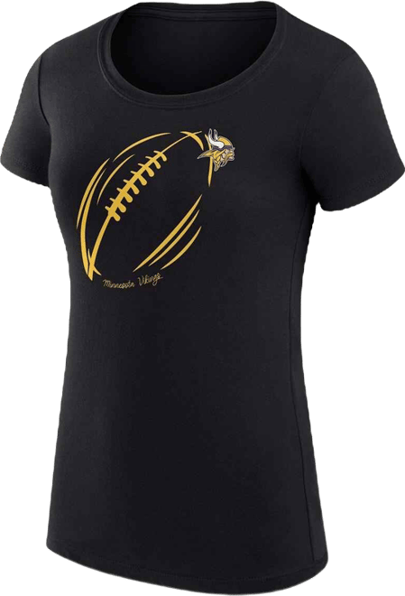 Women's Black Minnesota Vikings Super-Slim Fit Lightweight Subtle Football T-Shirt