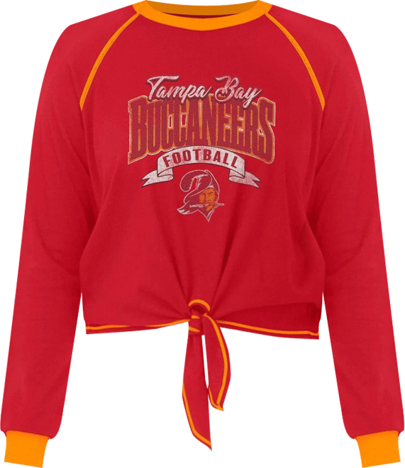 Women's Red/Orange Tampa Bay Buccaneers Tie-Front Long Sleeve Top