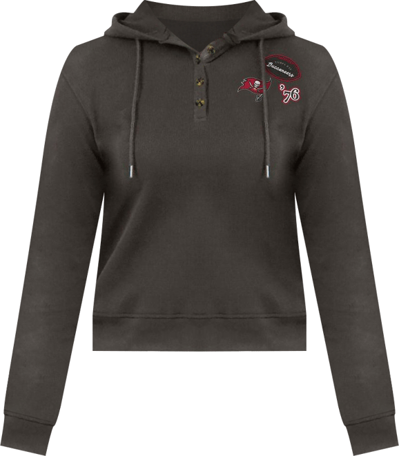 Women's Pewter Tampa Bay Buccaneers Waffle Hoodie Pullover Top