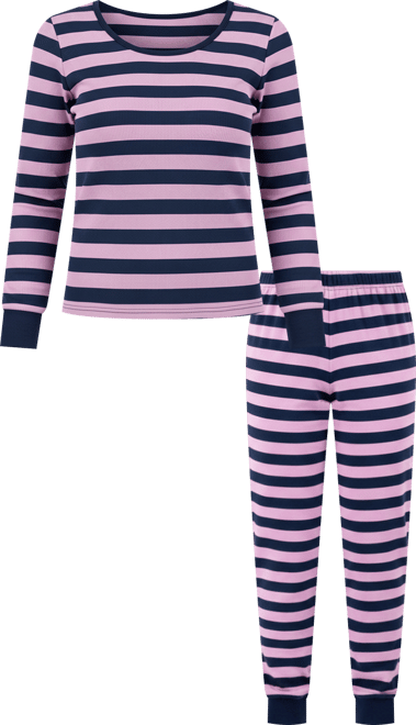 Women's Two Piece Cotton Striped Holiday Pajamas