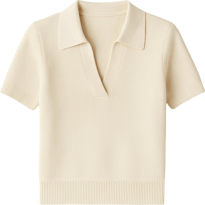 Women's Polo Knit Short Seeves Top