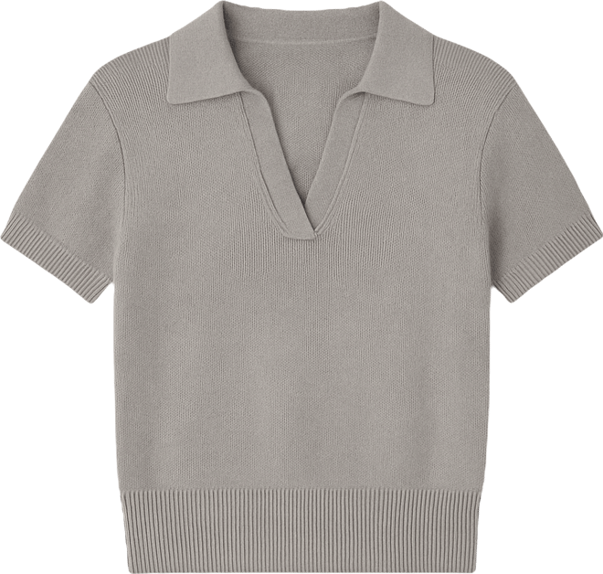 Women's Polo Knit Short Seeves Top