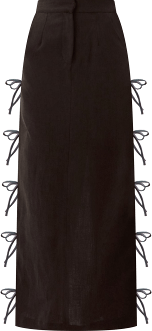 Women's Carolina Linen Bow Midi Skirt