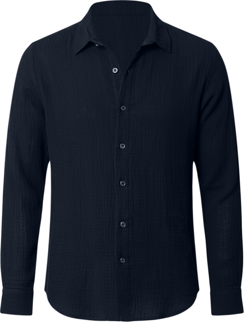 Men's Midnight Black Breezy-Weave Shirt