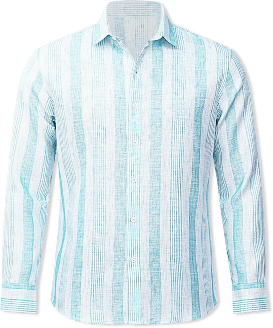 Men's Sky Blue Pincandy-Striped Regular Shirt