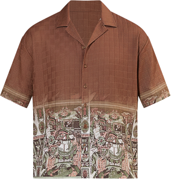 Men's Ash Brown Indie-Ombre Oversized Shirt