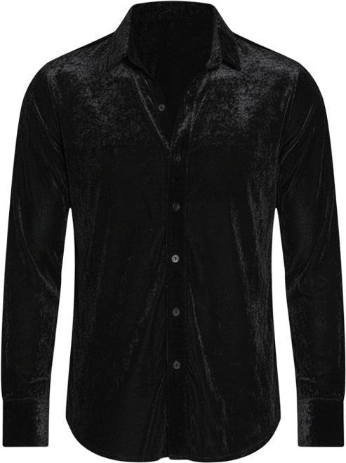 Men's Onyx Black Solid Velvet Shirt